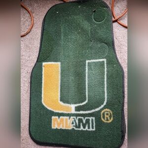 Miami Hurricanes Green and Orange Car Mat